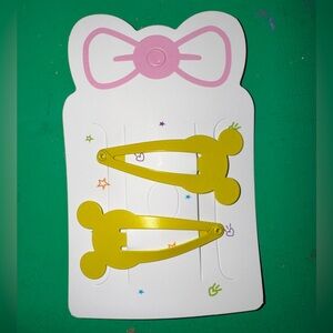 Disney Mickey Mouse Metal Hair Snap Clips - Matte Yellow